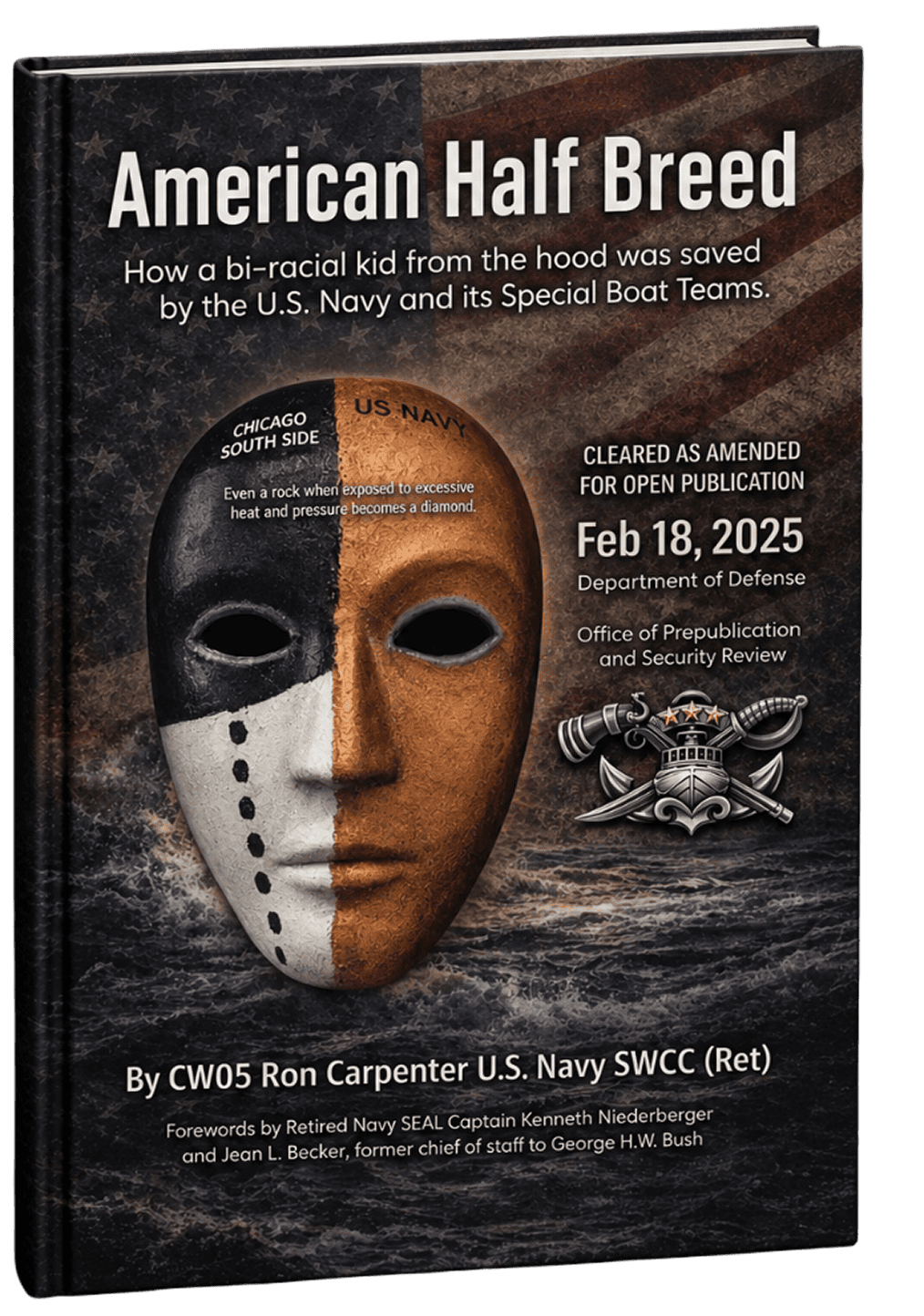Book cover: "American Half Breed" by Ron Carpenter.